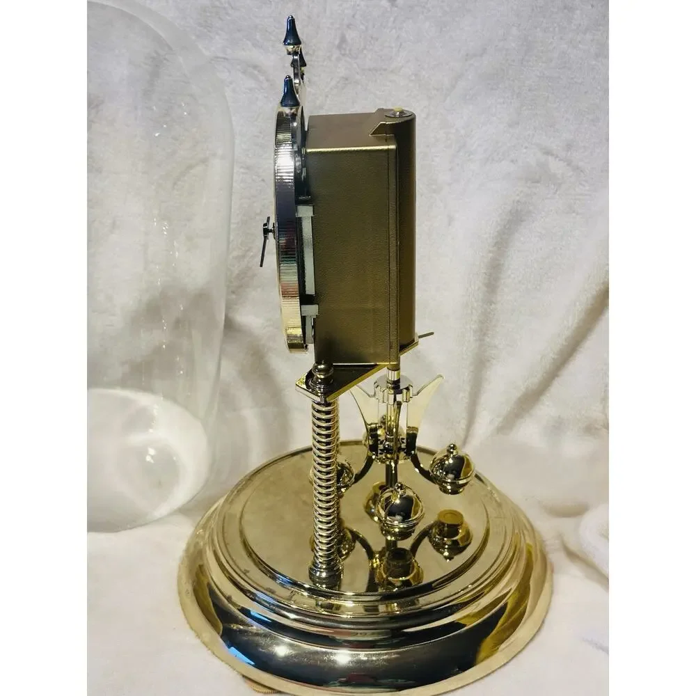 Elgin Magic Eye Anniversary Glass Dome Quartz Rotating Pendulum Clock Vintage